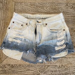 Levi half bleached denim shorts